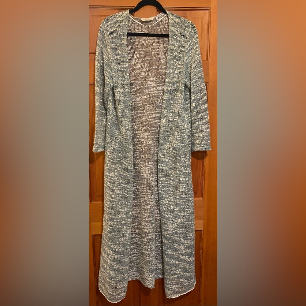 Soft Surroundings Women's Blue Long Cardigan Sweater